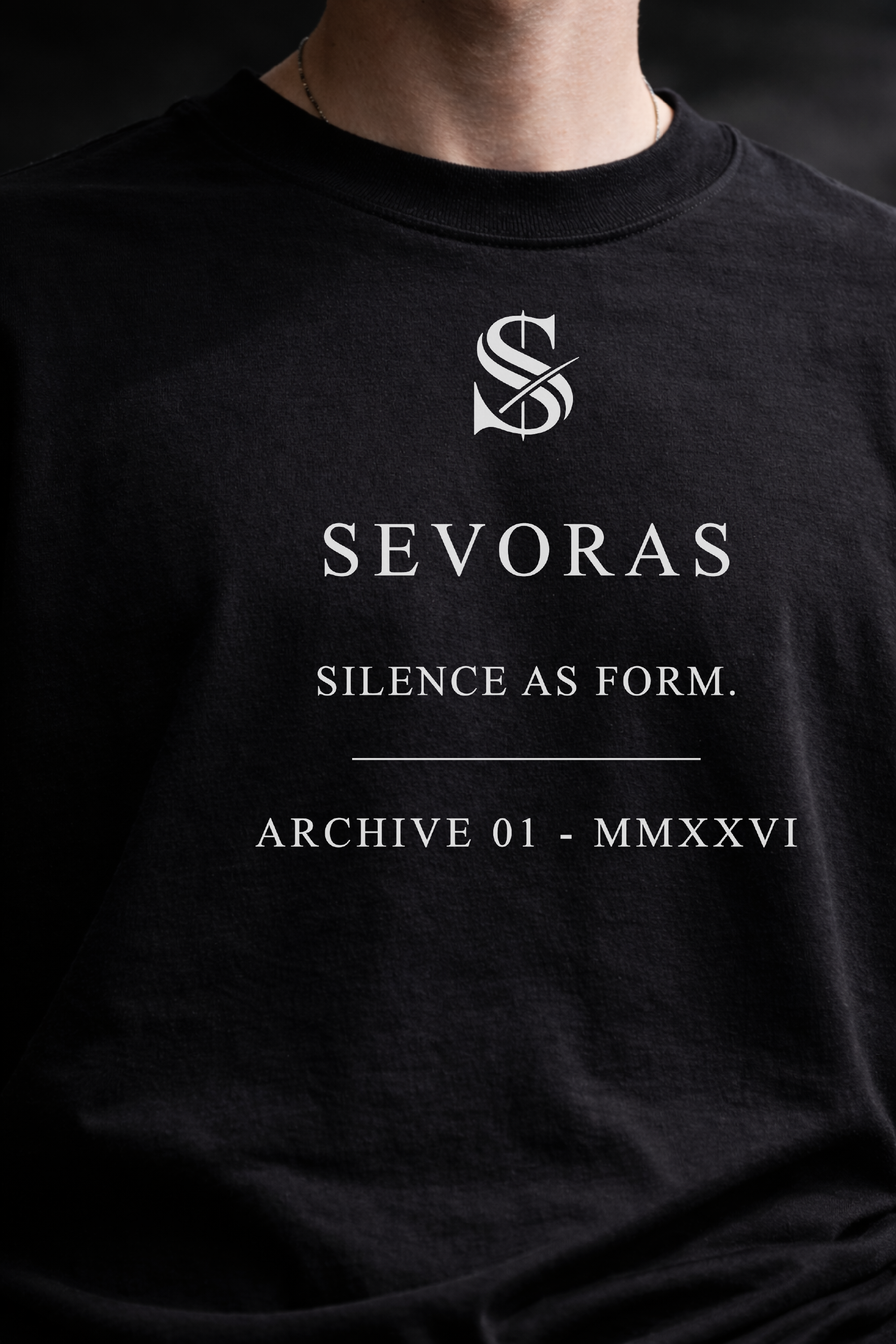 SEVORAS Archive 01 Tee Silence As Form - Natural Back View
