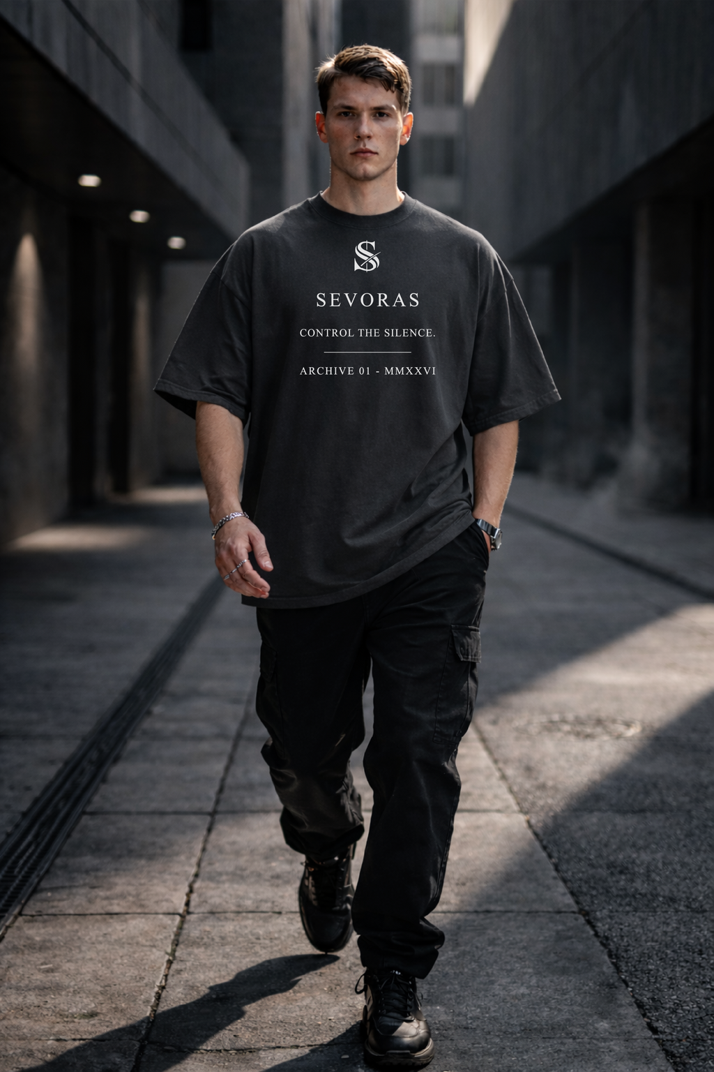 SEVORAS Archive 01 Tee Control The Silence - Natural Front View