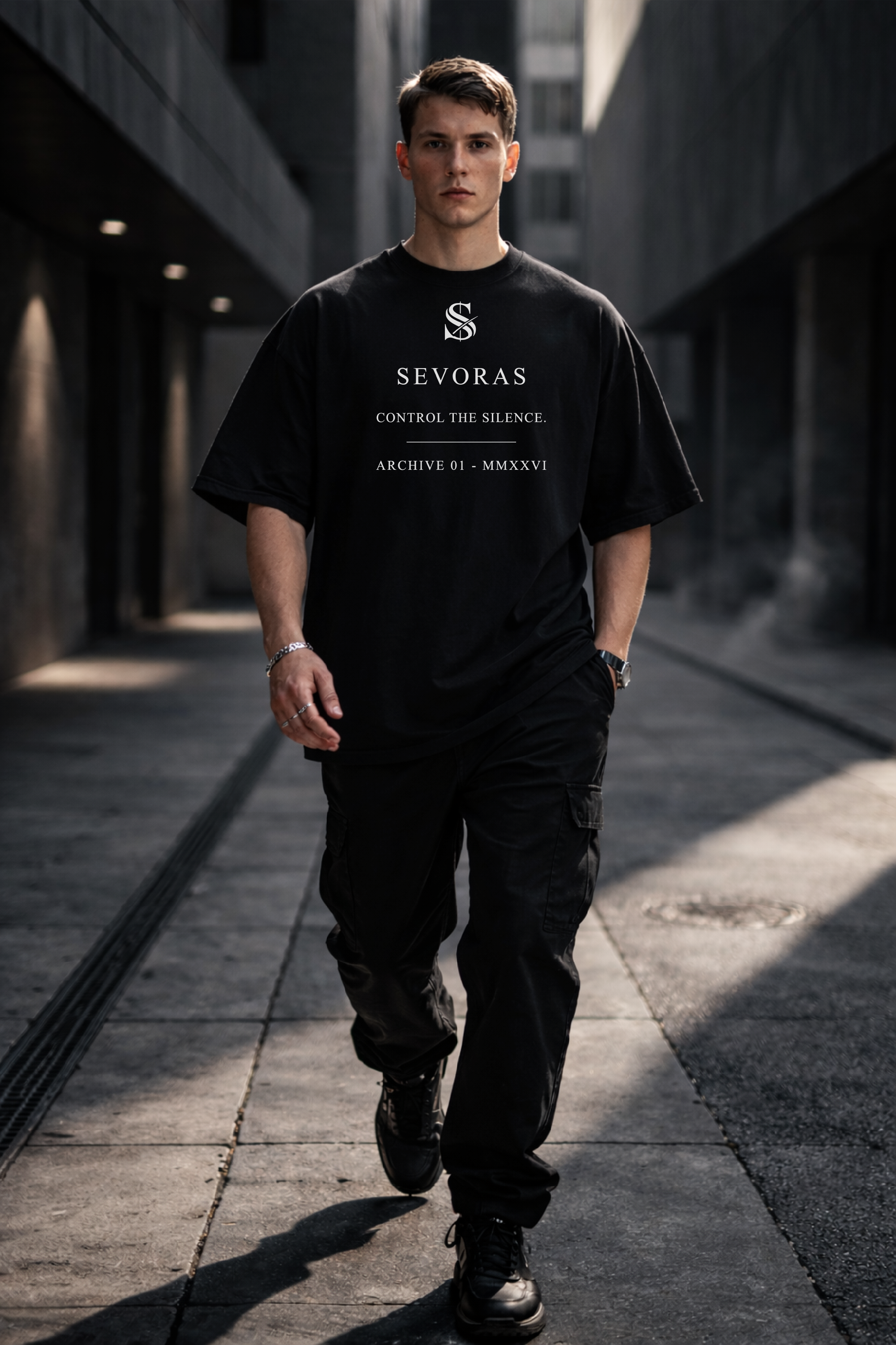 SEVORAS Archive 01 Tee Control The Silence - Relaxed Fit Silhouette